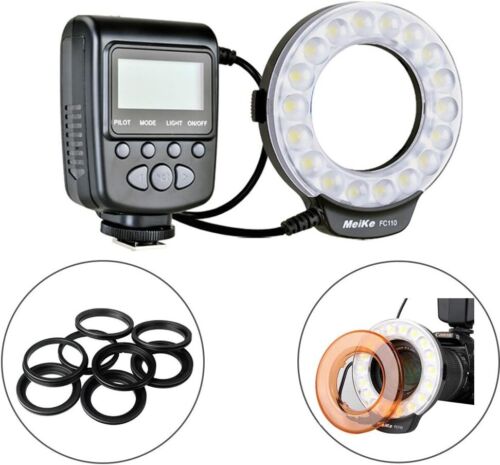 Meike FC110 LED Macro Ring Flash Light For Canon Nikon Olympus DSLR Camera  - Photo 1/7