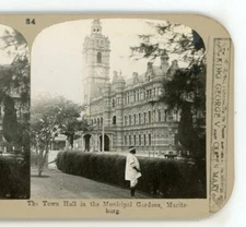 Town Hall Municipal Gardens Maritzburg Africa Realistic Travels Stereoview