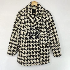 Jolt Women's Coat Jacket Houndstooth Black & Off-White Small/Juniors Medium READ