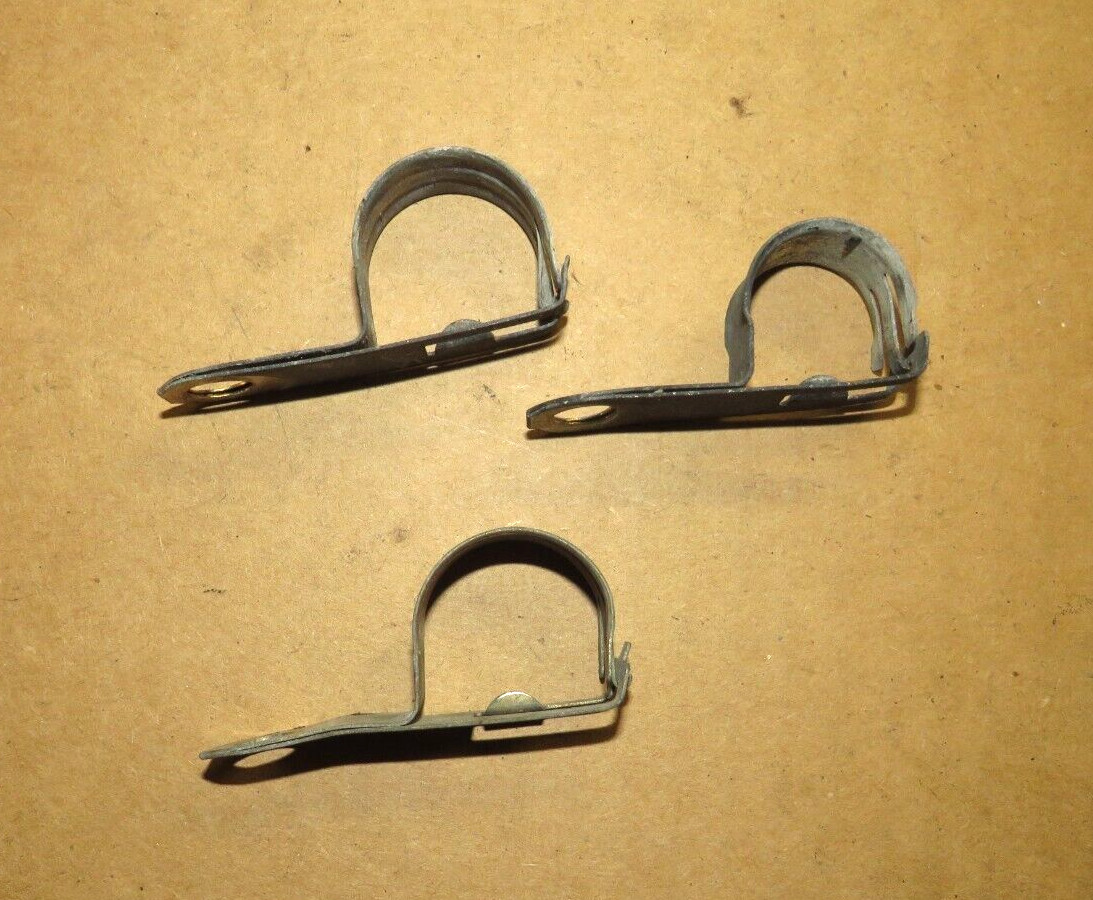 1984-1991 Corvette OEM Main Headlight Harness Mounting Metal Clamps, (3), GM