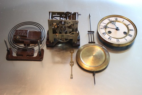 Antique German Friedrich Mauthe 1884 Gong Regulator Wall CLOCK parts - Picture 3 of 8
