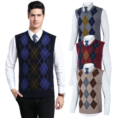 argyle sleeveless sweater
