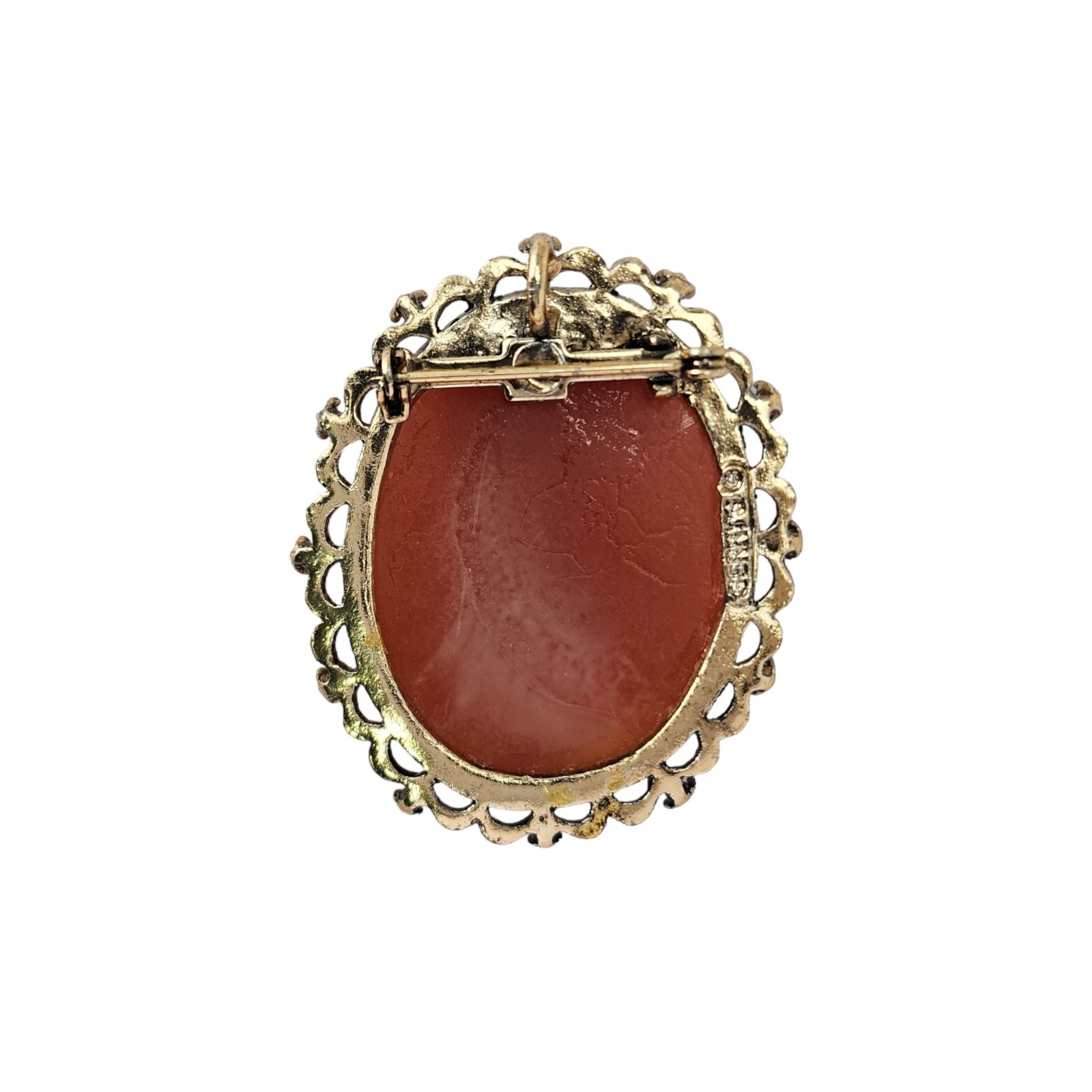 Gerry's Signed Gold Tone Vintage Cameo Pendant Brooch Pin eBay