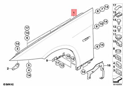 Genuine BMW M3 CRT E90 M3 Sedan Side Panel Front Left 41008042023