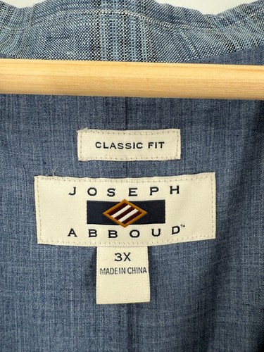 Joseph Abboud karierter Herrenblazer 100 % Leinen Größe 3X grau doppelter Schlitz klassische Passform - Bild 6 von 17