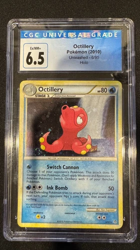 Pokemon Octillery Unleashed Holo Rare #6 CGC 6.5 Ex/NM+
