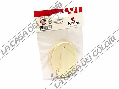 RAYHER - WOODEN OVAL - 8x6x0.4cm - WOODEN OBJECT - PACK 2 pcs