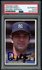 1984 DONRUSS Don Mattingly #248 Authentic Card Signed New York Yankees PSA/DNA