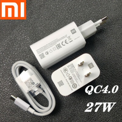 Original Xiaomi 27W Wall Charger Fast 9V/3A Adapter Mi 8 9 Redmi K30 Note 7 Pro