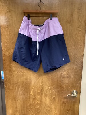 Men NWT ''Nautica'' lavender & navy board shorts. Size XXl. Reg. $69.99