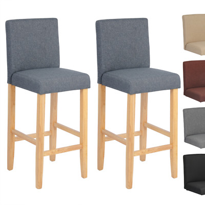 Barhocker 2er Set Bistrohocker Küchenhocker Barstuhl Holz Dunkelgrau