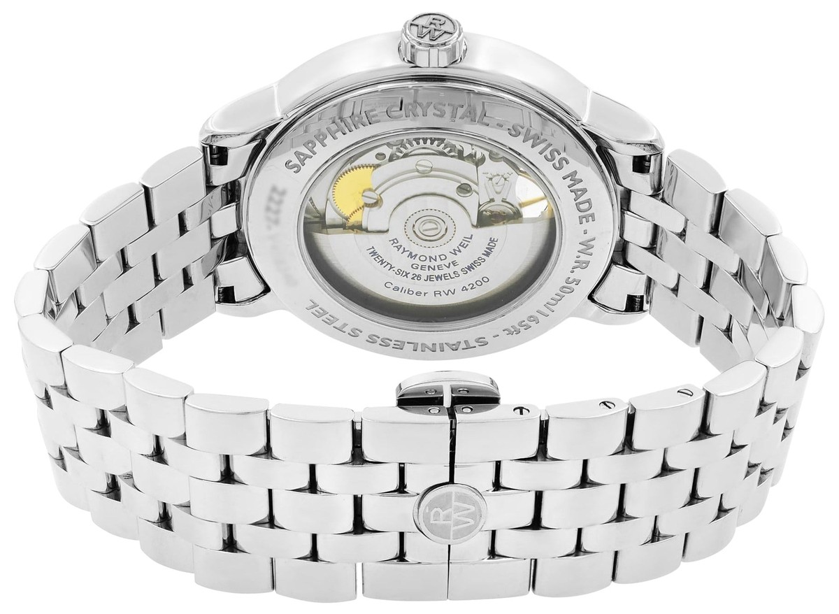Raymond Weil Maestro Automatik Stahl Silber Zifferblatt Herren Uhr 