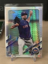 David Peterson 2021 Topps Chrome RC PRISM REFRACTOR #133 - NY METS + Base RC
