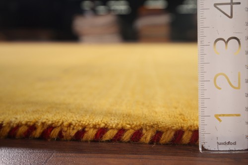 Tribal Gold Color Gabbeh Oriental Area Rug 8x10 Handmade Wool for Living Room - Picture 17 of 18