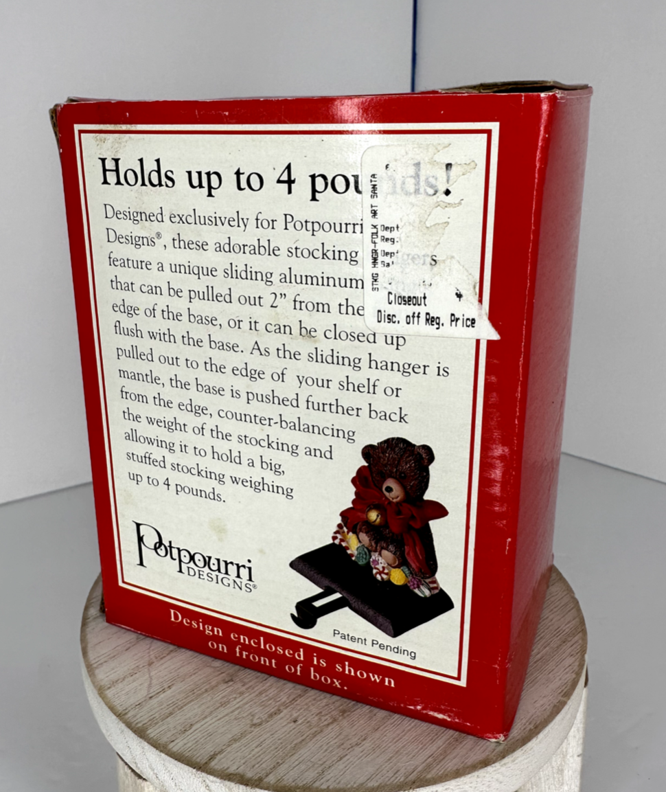 Potpourri Designs Stocking Hanger Santa Clause Adjustable Hook, Holds