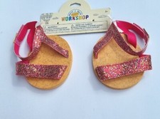 Build A Bear Shoes SPARKLING PINK Girls Ladies SANDELS BNWT 