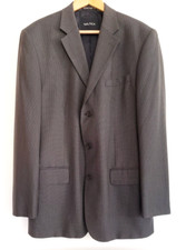 Nautica 100 Wool Blazer Sports Jacket Men's Size 42 Long Blue Gray Houndstooth