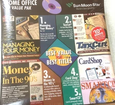 HOME OFFICE 5 CD:  MANAGING MONEY, TAX CUT, MONEY IN 90s, CARDSHOP, SMART CD RM4