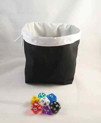 Würfeltasche, schlichte weiße quadratische Basistasche für Brettspiele D&D Tabletop Gaming