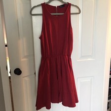 PREOWNED GAP RED ZIP BACK ELASIC WAIST DRESS MEDIUM M