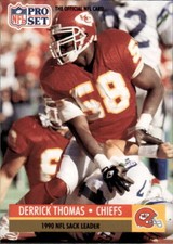 1991 Pro Set Derrick Thomas #19b Kansas City Chiefs 8G