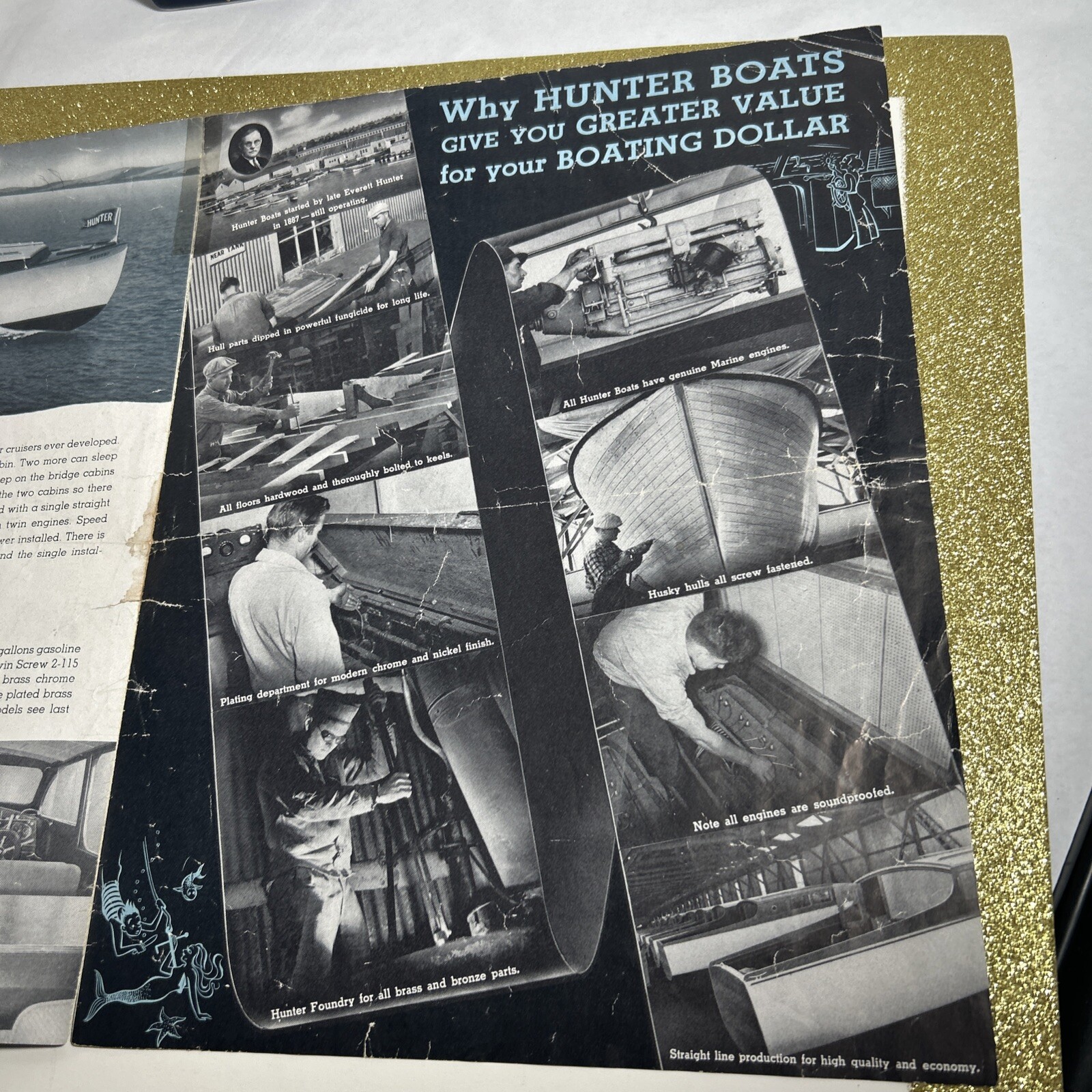 The Everett Hunter Boat Co. Complete Line Cabin Cruisers Boating Catalog Vintage