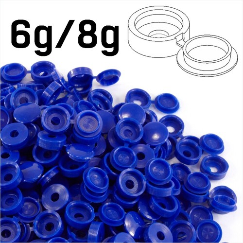 20 COLOUR SMALL PLASTIC HINGED SCREW FOLD OVER COVER CAPS 6g/8g Gauge M3.5 & M4 - Picture 30 of 81
