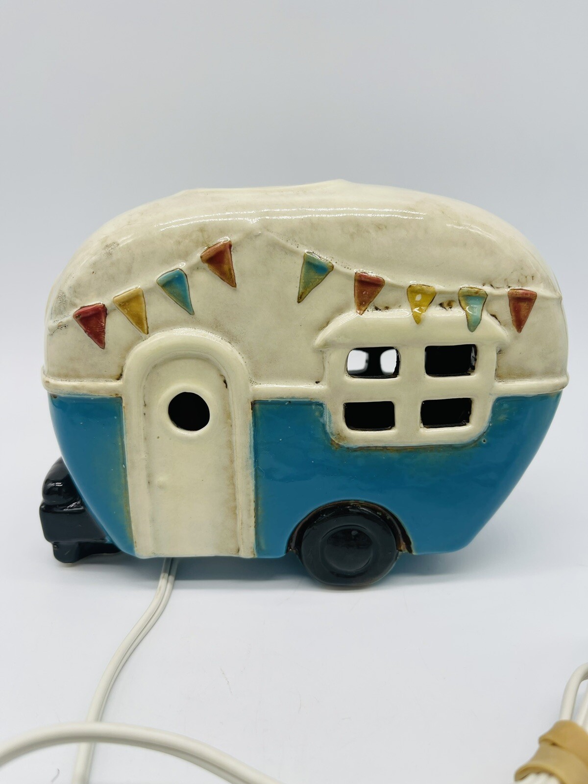 Kirklands Camper Caravan RV Ceramic Tabletop Night Light Lamp Retro