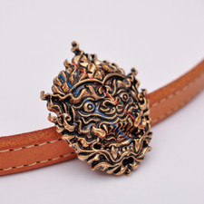 10PCS 33*42MM Japanese Ghost Luckly AMULETS Brass Wallet Concho For LeatherCraft
