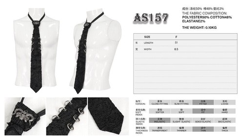 Devil Fashion Men Black Gothic Punk Skull Punk Ring Stylish Necktie Casual Tie - 第 5/15 張圖片