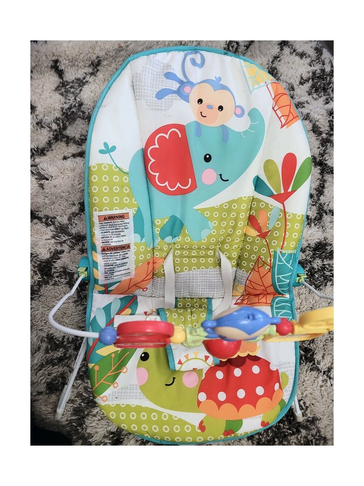 Fisher-Price Baby Bouncer Geo Meadow Soothing Infant Seat with R