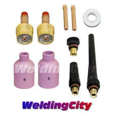 WeldingCity® Large Gas Lens Kit 1/8" TIG Welding Torch 17/18/26 T19 | US Seller