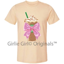 LULU MAC "Coffee Bow" 142 Cream Short Sleeve T-Shirt