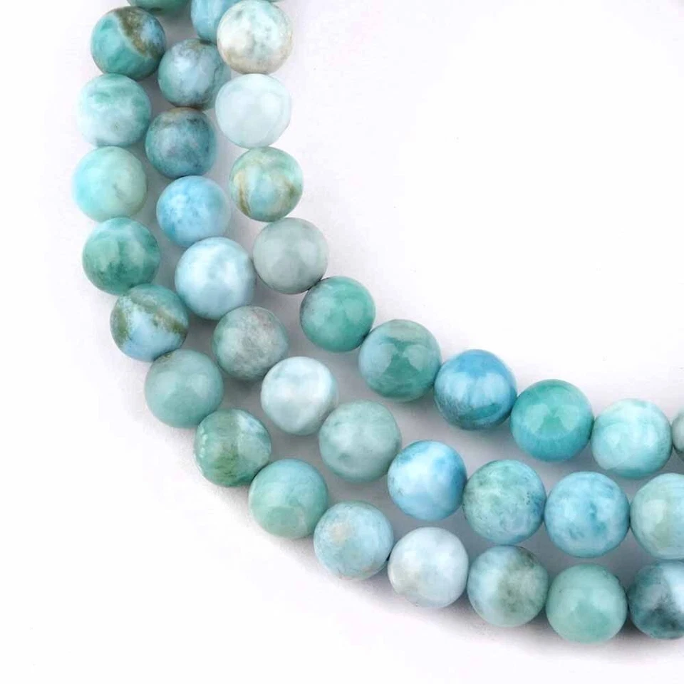Larimar Ø 6 mm Kugel Armband flexibel und dehnbar sehr gute Qualität und Farbe - Bild 2 von 4