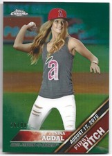 2016 Topps Chrome #FPC-15 Nina Agdal /99 Green Refractor First Pitch