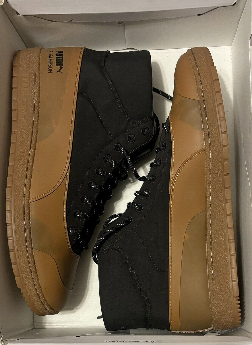 NEW MEN'S RALPH SAMPSON 70 MID MAISON KITSUNE PUMA BLACK BOOTS