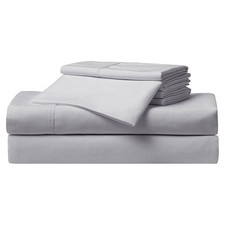 Serta So Soft 3-Piece Light Gray Sheet Set, Twin,Standard,Contemporary