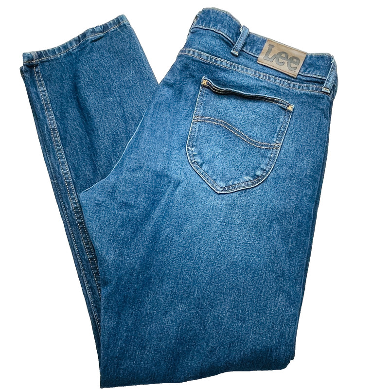 Lee Jeans Men 42x32 Blue Slim Fit Straight Leg Stretch Denim 102003519