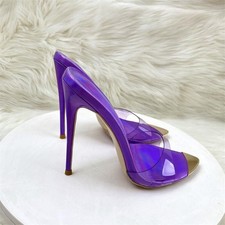 Fashion Women's Transparent Slippers Open Toe High Heels Sandals Casual Party