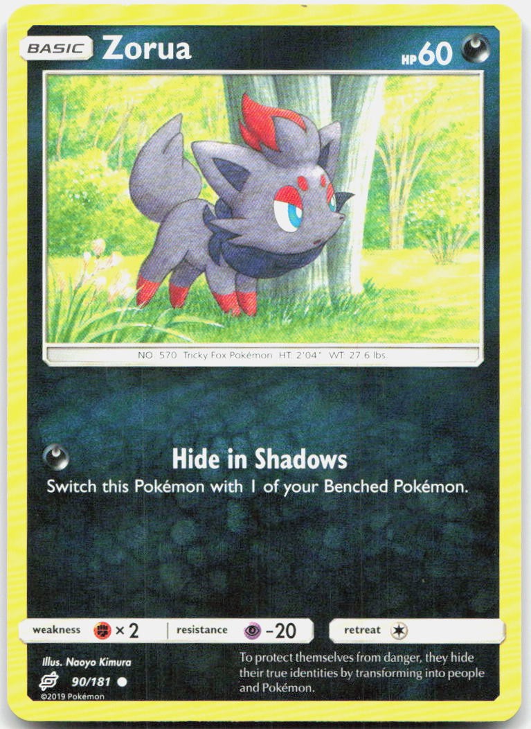 Zorua 90/181 Common Team Up Pokemon Lightly Played