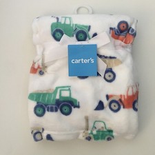 NEW Carters Baby Blanket Soft Lightweight Cars and Trucks Theme Baby Gift