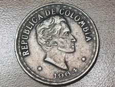 1964 Colombia 20 Centavos Sim&oacute;n Bol&iacute;var