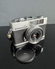 KONICA C35 Rangefinder 35mm Camera w Metal Japan Lens Cover f-38mm 1:2.8 N-MINT