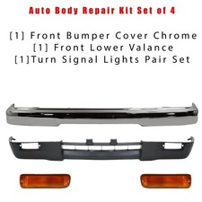 Front Bumper Chrome Steel And Signal Lights Kit For 1995-1997 Toyota Tacoma