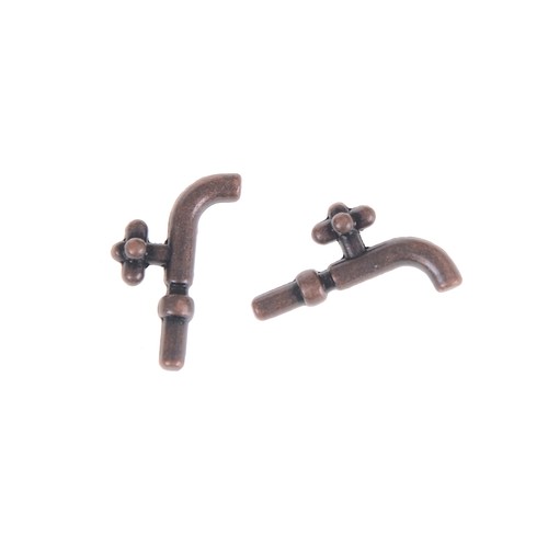2PCS 1:12 Miniature Metal Water Tap Dollhouse Bathroom Faucet Accessories A`eo - Picture 6 of 7
