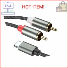 Froggen USB C to 2 RCA Audio Cable, RCA Cables Type-C to 2 Male RCA to USB C for