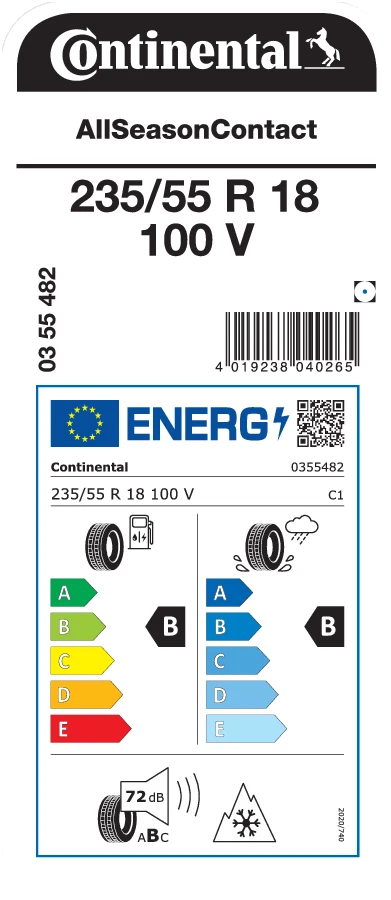 Continental AllSeasonContact 235/55 R18 100V M+S Ganzjahresreifen - Bild 2 von 2