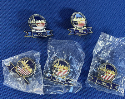 Lot of (5) TSA Lapel Pins O'Hare/ORD 2018 Airport of the Year
