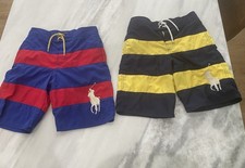 Boys Lot Size 8 POLO Ralph Lauren Swim Trunks Bathing Suits Big PONY Logo VGUC