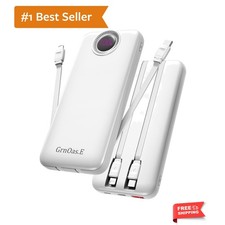 10000mAh Portable Charger with Built-in Cables 22.5W Fast Charging Power Bank